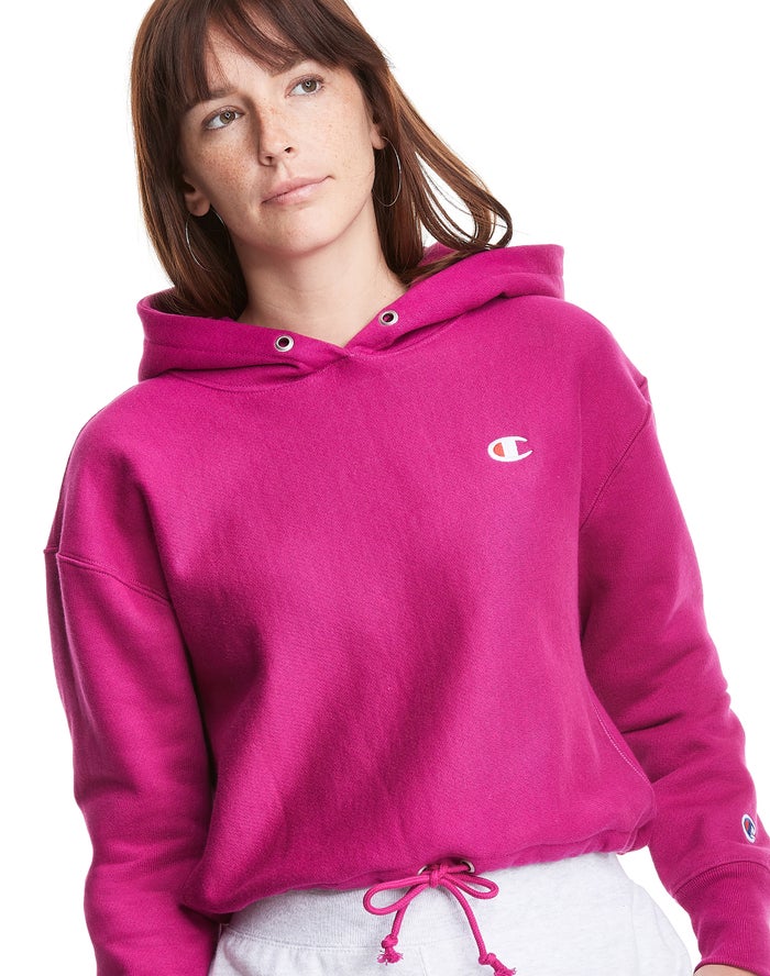 Sudadera Con Capucha Champion Mujer - Reverse Weave Cinch Bottom ( Rosas ) 7930651-HK